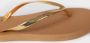 Giliss Fashion Giliss Slippers GOLD SLIM serie Sepia bruin & Gouden strap - Thumbnail 4