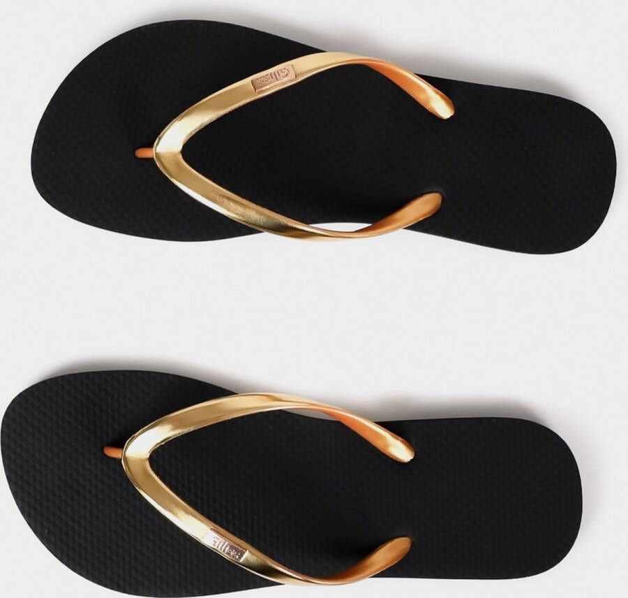 Giliss Fashion Giliss Teen Slippers Dames GOUD SLIM serie Zwart-Goud