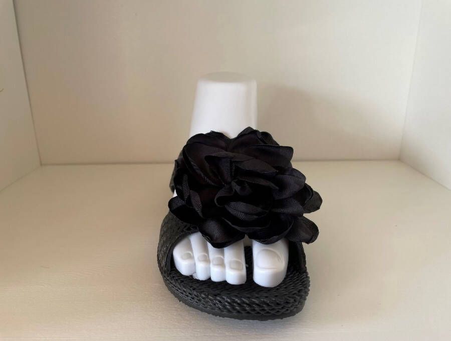 Gino Lapis Slippers Dames Santiago Bloem Zwart