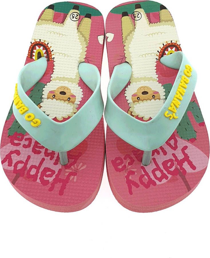 Go Banana's Flipflops Meisjes Pink Alpaca Print |