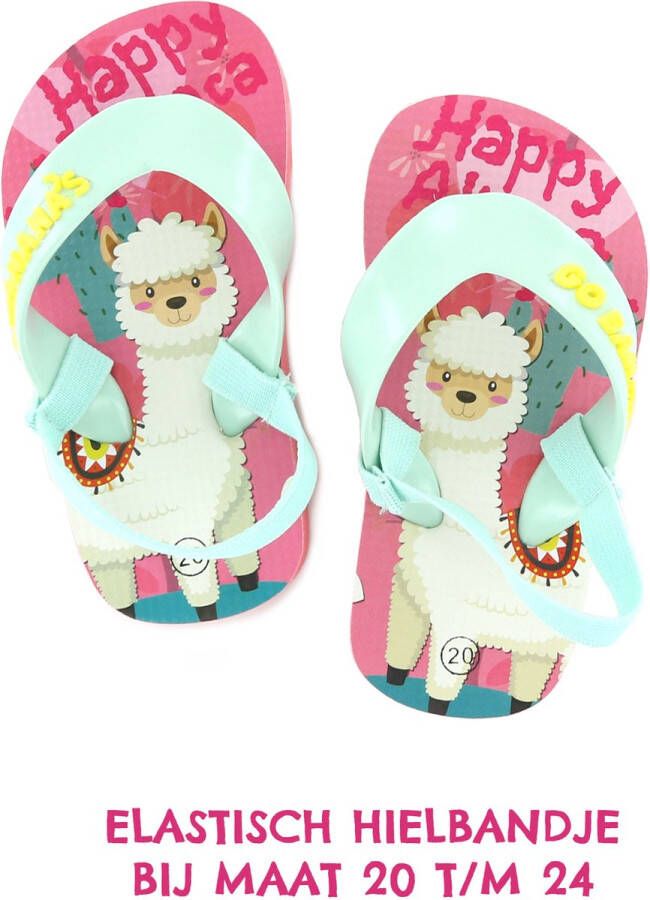 Go Banana's Flipflops Meisjes Pink Alpaca Print |