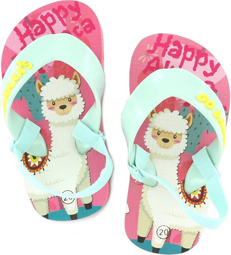 Go Banana's Flipflops Meisjes Pink Alpaca Print |