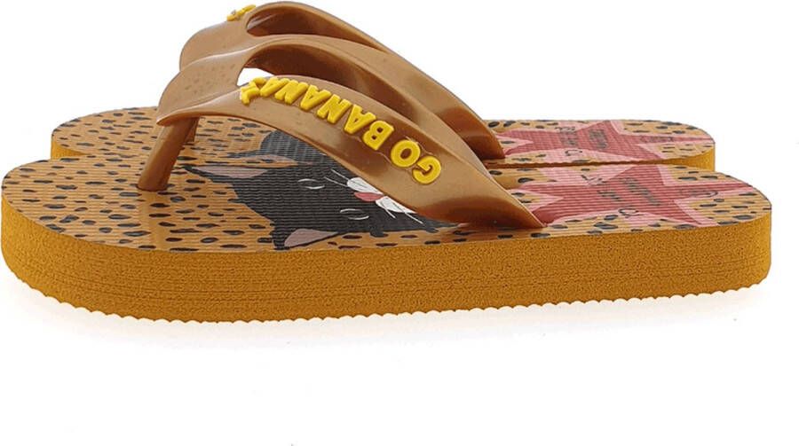 Go Banana's Flipflops Meisjes Yellow Cat Print |