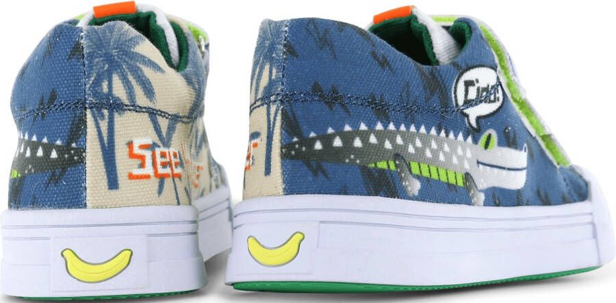 Go Banana's Sneakers Jongens Blue Beige Canvas