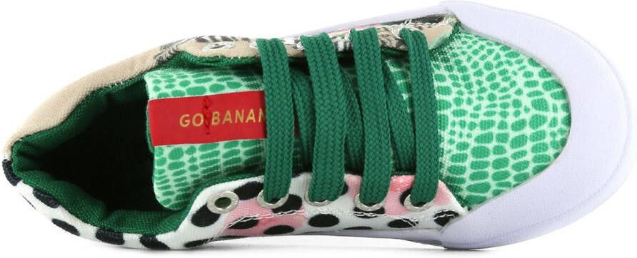 Go Banana's Sneakers Meisjes Green Leopardo Canvas