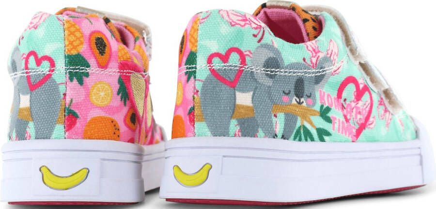 Go Banana's Sneakers Meisjes Green Pink Canvas