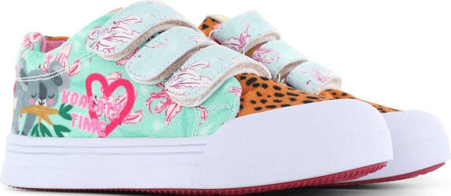 Go Banana's Sneakers Meisjes Green Pink Canvas