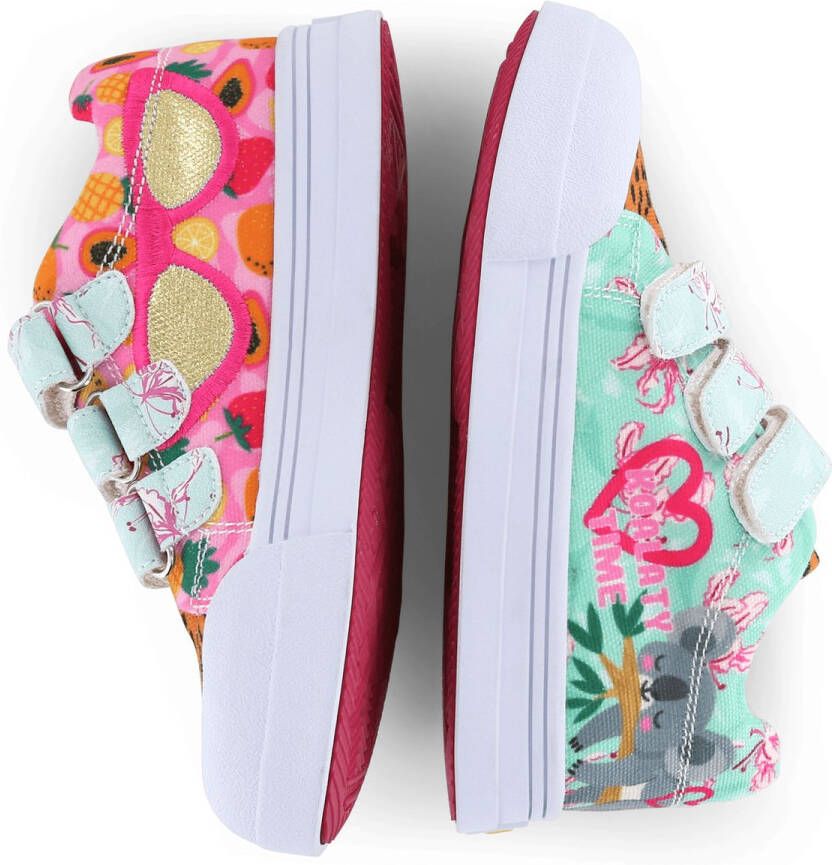 Go Banana's Sneakers Meisjes Green Pink Canvas