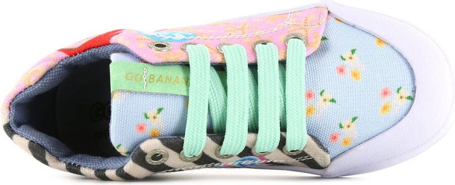 Go Banana's Sneakers Meisjes Pink Blue Canvas