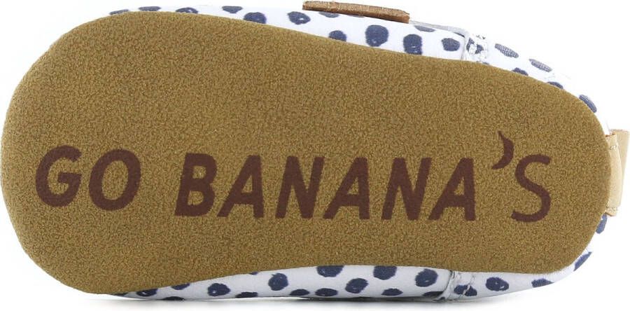 Go Banana's Go Bananas witte slofjes met zwarte dots