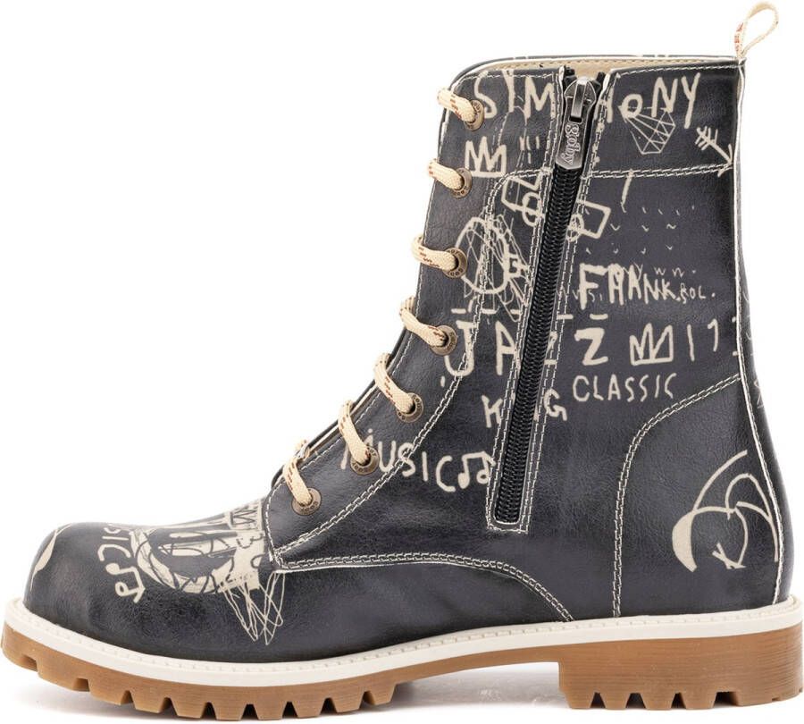 GOBY Artwork Boots Laars Laarzen Damesboots Dames laarzen Longboots Handmade
