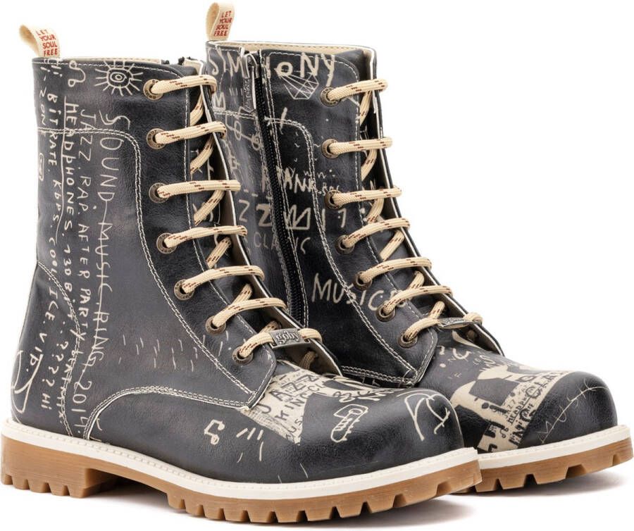 GOBY Artwork Boots Laars Laarzen Damesboots Dames laarzen Longboots Handmade