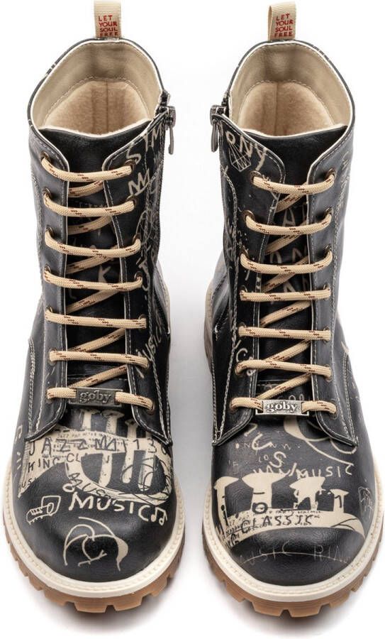GOBY Artwork Boots Laars Laarzen Damesboots Dames laarzen Longboots Handmade