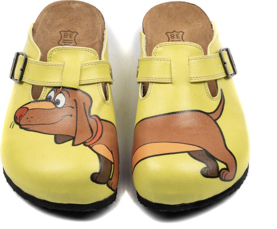GOBY Doggy Dog Clogs Slippers Klompen Hoge Kwaliteit Handmade Hondenprint