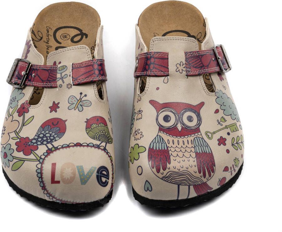 GOBY Floral Love Clogs Vegan Leer Handmade Bloemenprint