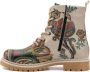 GOBY Flowerart Ankle Boots Laars Laarzen Damesboots Dames laarzen Enkel laarzen Handmade Bloemenprint - Thumbnail 4