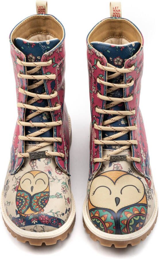 GOBY Redlove Boots Dameslaarzen Handmade Bloemenprint