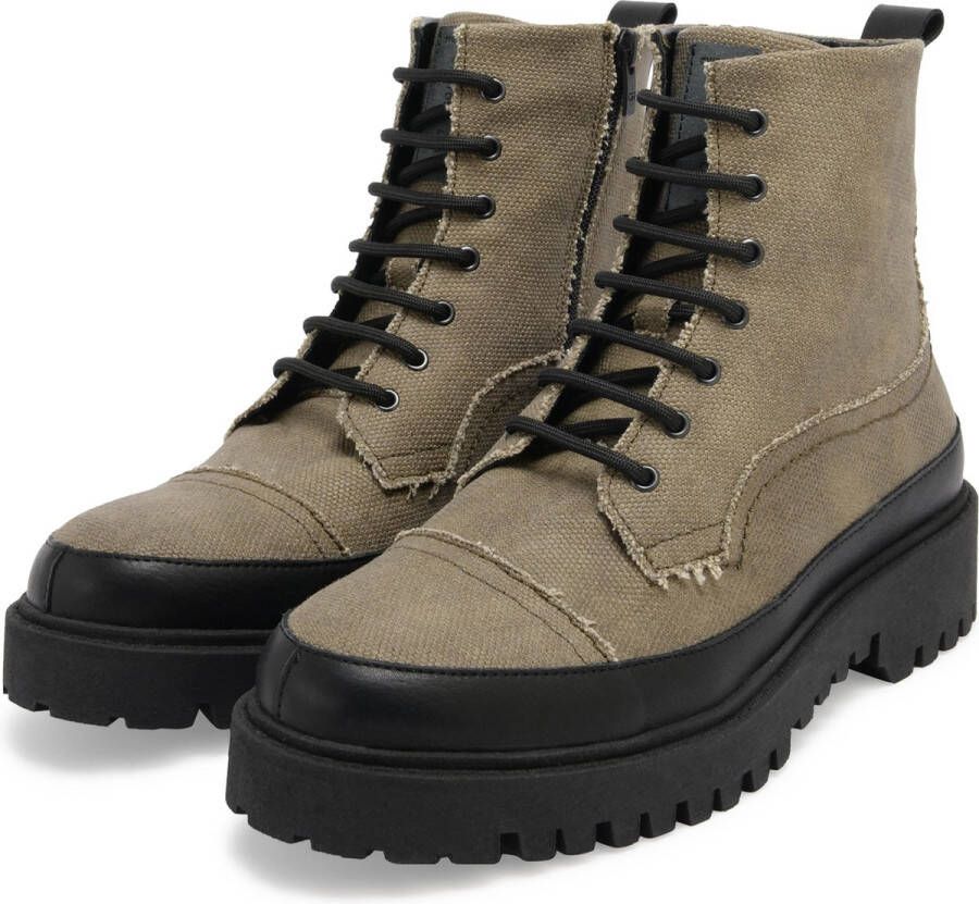 GreyderLab Greyder Lab Boot GL-214-80 Army Leer Katoen Duurzaam Heren Veterschoenen