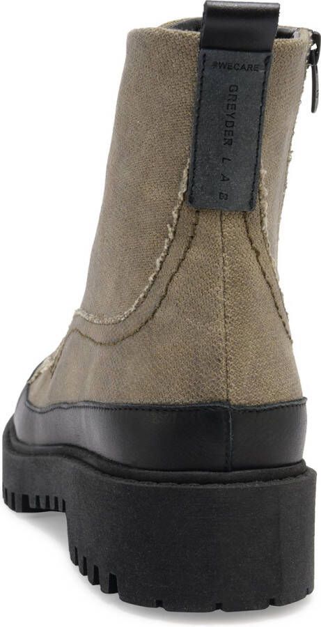 GreyderLab Greyder Lab Boot GL-214-80 Army Leer Katoen Duurzaam Heren Veterschoenen