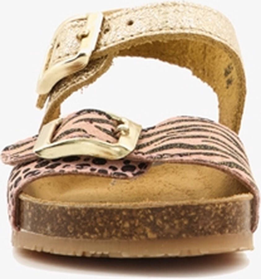 Groot leren meisjes bio sandalen met stippenprint Goud - Foto 3