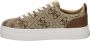 Guess Beige Stoffen Sneakers met All Over Logo Beige Dames - Thumbnail 14