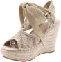 GUESS Bruin Tinten Halona Espadrilles Met Sleehak Dames Beige - Thumbnail 9