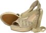 GUESS Bruin Tinten Halona Espadrilles Met Sleehak Dames Beige - Thumbnail 11