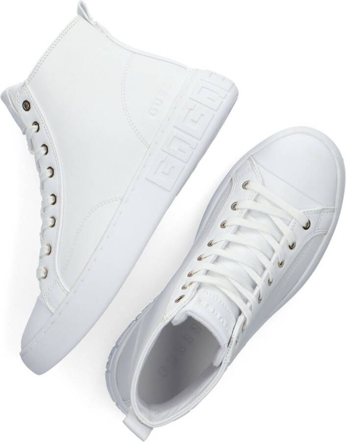 GUESS Invyte Hoge sneakers Leren Sneaker Dames Wit