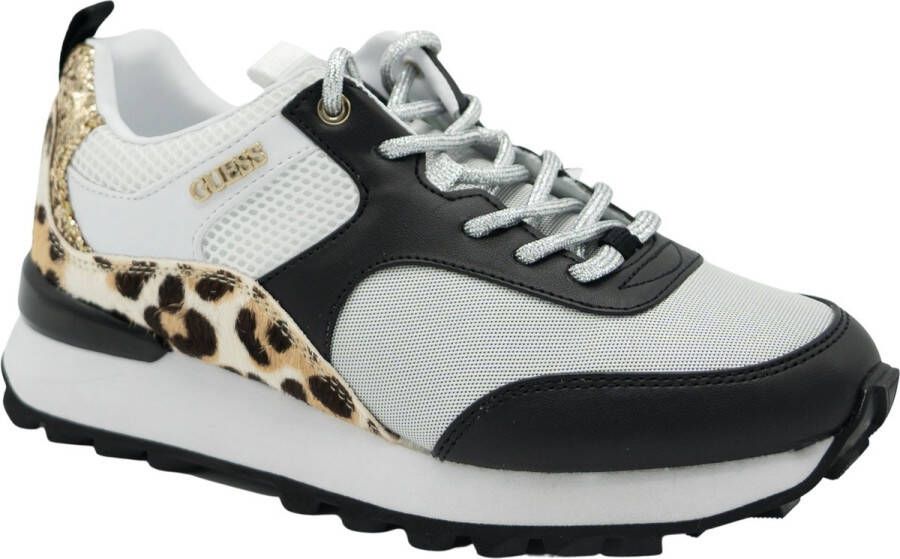 GUESS Selvie2 leren sneakers met panterprint zwart multi - Foto 11