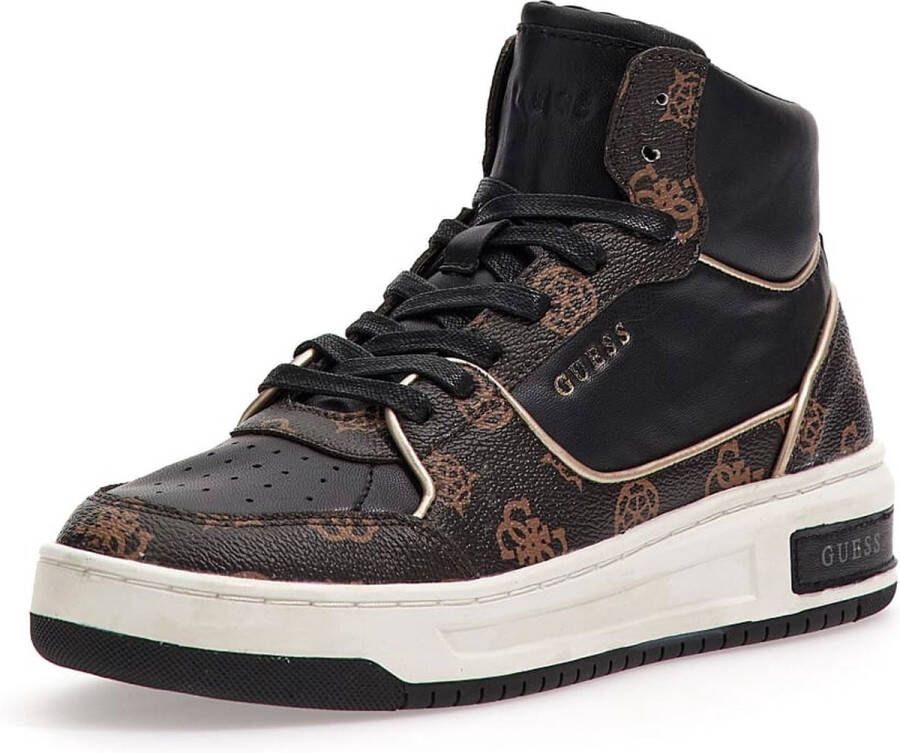 GUESS Tullia Hoge Dames Sneakers Zwart Bruin