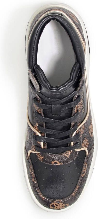 GUESS Tullia Hoge Dames Sneakers Zwart Bruin