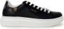 Guess Dames Sneakers Vibo van leer zwart bruin Wit Dames - Thumbnail 9