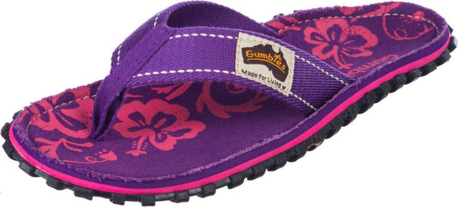 Gumbies ISLANDER CANVAS Teenslipper voor Dames Paars HIBISCUS