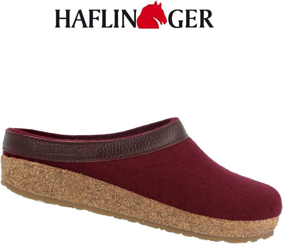 Haflinger Grizzly Torben Pantoffel Dames Pantoffel Heren Bordeaux