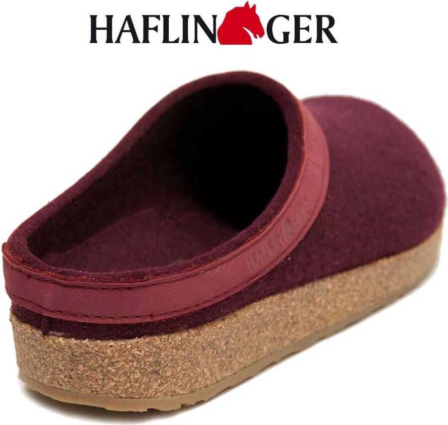 Haflinger Grizzly Torben Pantoffel Dames Pantoffel Heren Bordeaux