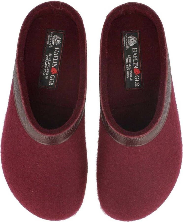 Haflinger Grizzly Torben Pantoffel Dames Pantoffel Heren Bordeaux