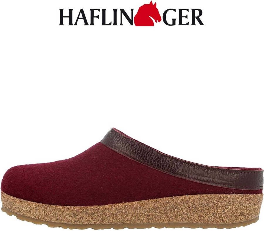 Haflinger Grizzly Torben Pantoffel Dames Pantoffel Heren Bordeaux