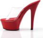 Hakken Pleaser KISS-201 Muiltjes Paaldans schoenen 39 Shoes Rood - Thumbnail 2