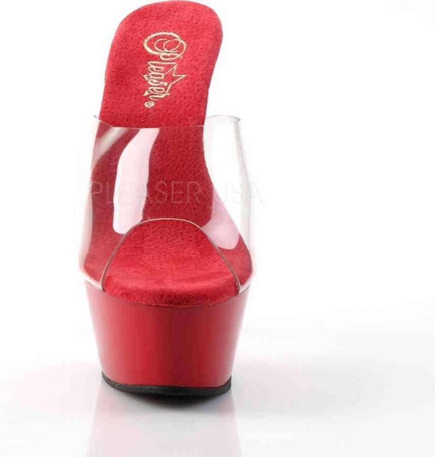 Hakken Pleaser KISS-201 Muiltjes Paaldans schoenen 39 Shoes Rood