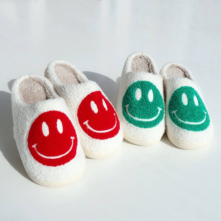 HappySlippers Happy Slippers -Smiley pantoffel Smiley sloffen Smiley Slippers Pantoffels Dames & Heren Happy Slippers Lachende pantoffel Sloffen -Sloffen met smiley Emoji pantoffel Emoji Slipper Blauw