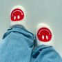 HappySlippers Happy Slippers -Smiley pantoffel Smiley sloffen Smiley Slippers Pantoffels & Happy Slippers Lachende pantoffel Sloffen -Sloffen met smiley Emoji pantoffel Emoji Slipper Rood - Thumbnail 3
