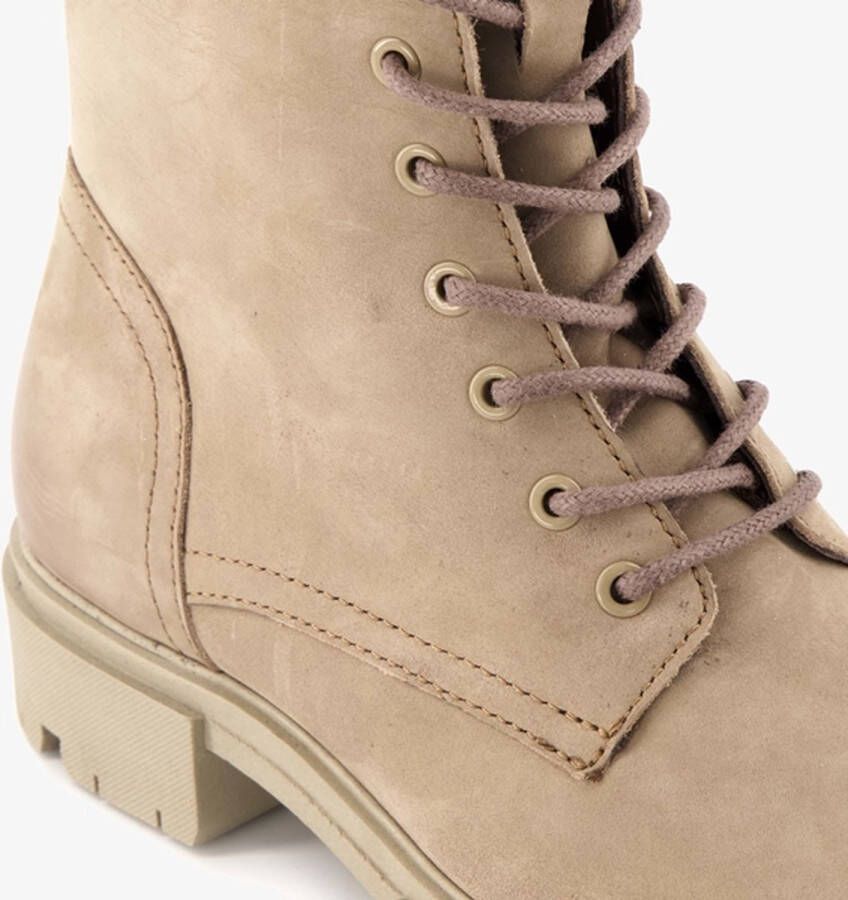 Harper leren dames veterboots Beige