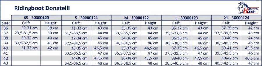 Harry's Horse Rijlaars Donatelli 37 Zwart kuitmaat: XS (zie maattabel)
