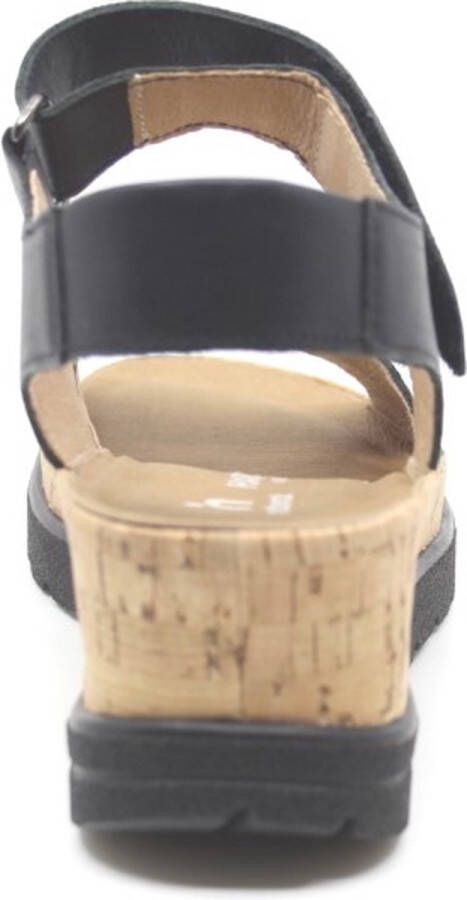 Hartjes Jazz Sandalen Met Sleehak Dames Zwart