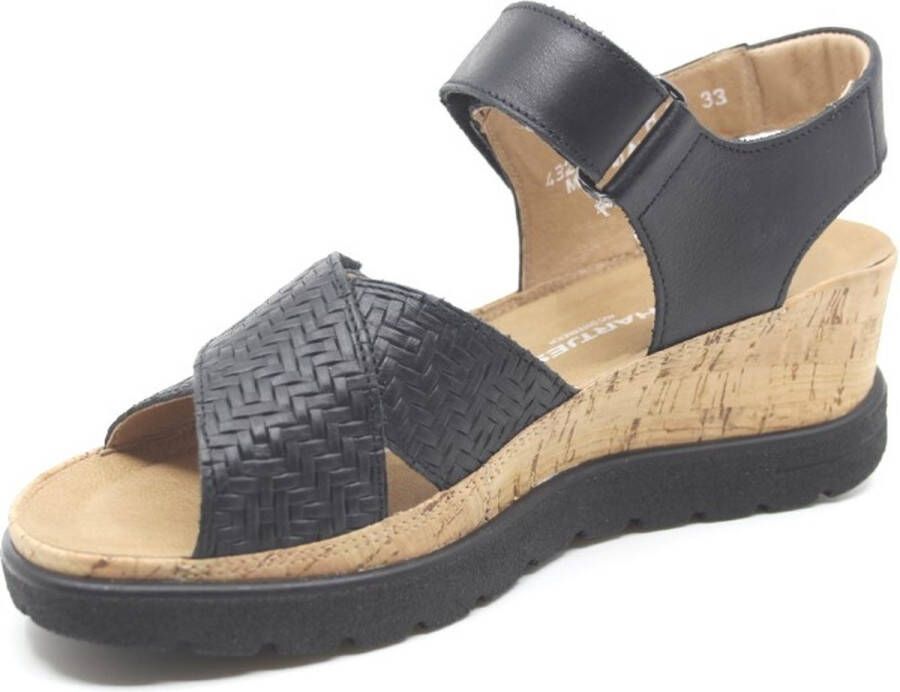 Hartjes Jazz Sandalen Met Sleehak Dames Zwart