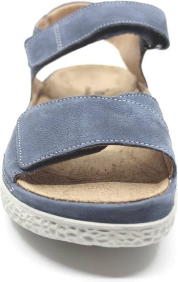 Hartjes jeansblauwe sandaal met uitneembaar voetbed