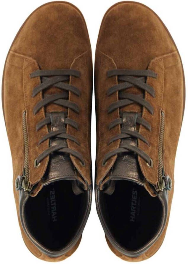 Hartjes Sneakers Dames Hoge sneakers Damesschoenen Suède 1720835 Cognac - Foto 7