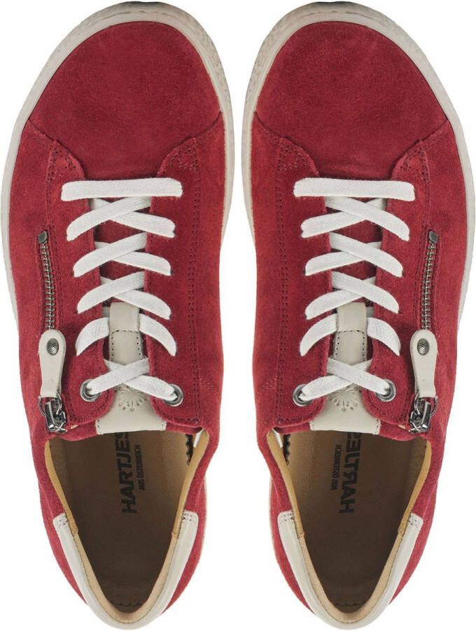 Hartjes Sneakers Dames Lage sneakers Damesschoenen Suède 1621401 Rood combi