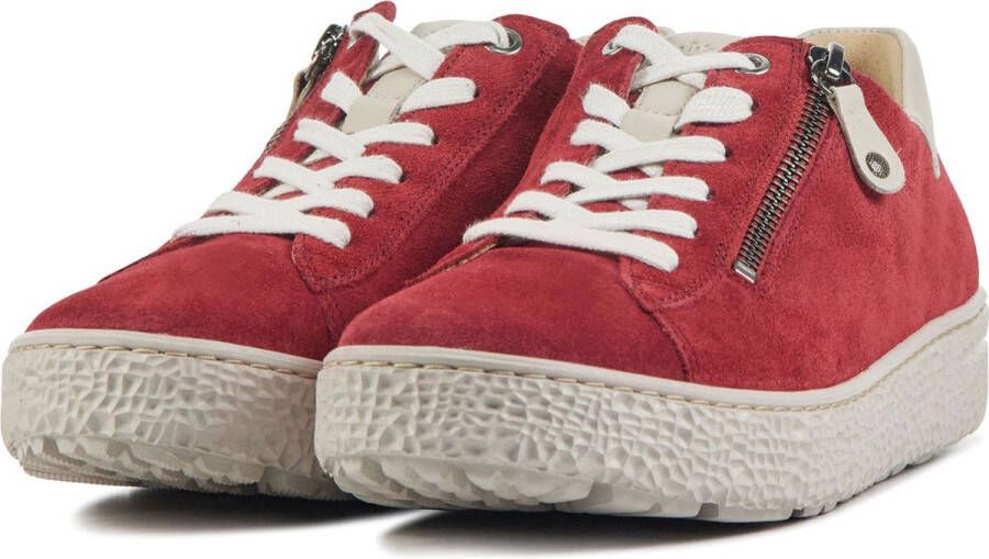 Hartjes Sneakers Dames Lage sneakers Damesschoenen Suède 1621401 Rood combi