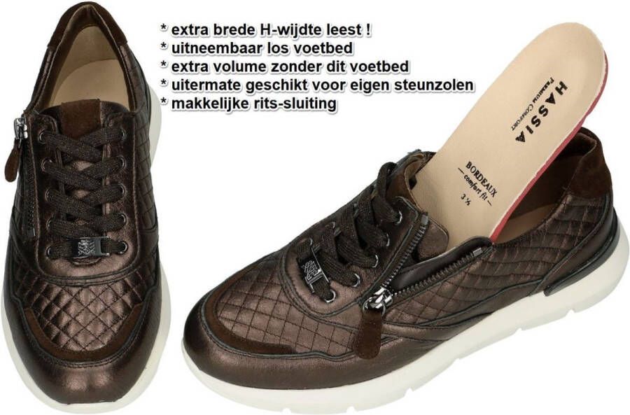 Hassi-A Hassia -Dames bruin donker sneakers